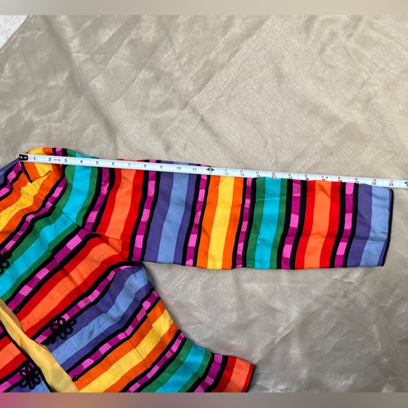 Vintage Maggy London 100% silk colorful blazer cardigan with frog cord closure - Picture 8 of 14